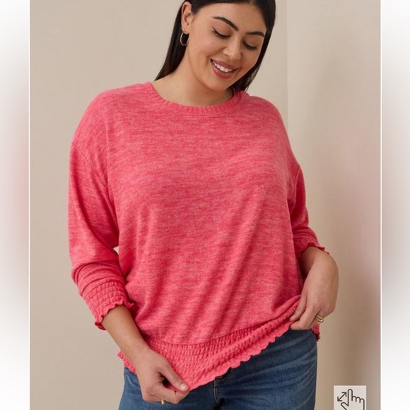 NWT Torrid super soft relaxed fit sweatshirt tea berry size large - Picture 3 of 10